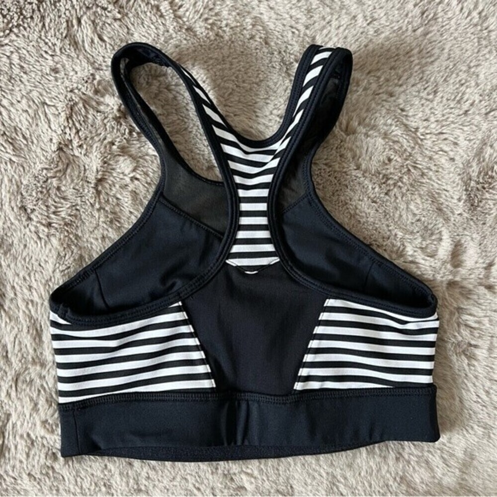 Zella Black And White Striped Sports Bra SZ XS - Picture 2 of 7